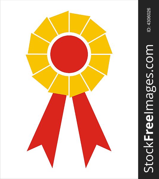 Award Ribbon Badge [Yellow+Red