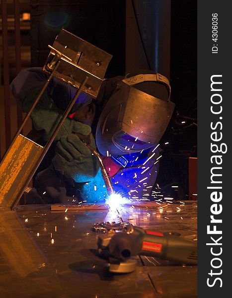 Picture of a professional welder at work