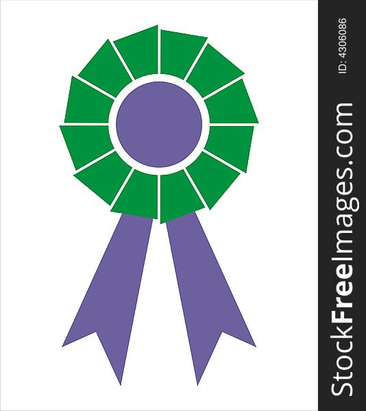 Award ribbon badge illustrated with white background. Award ribbon badge illustrated with white background