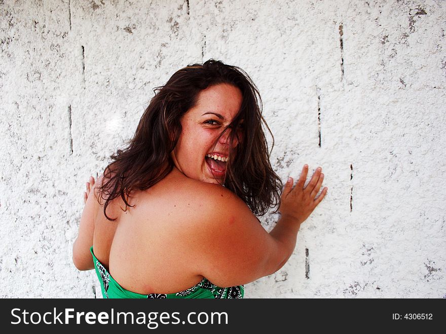 Portrait of a happy young woman.