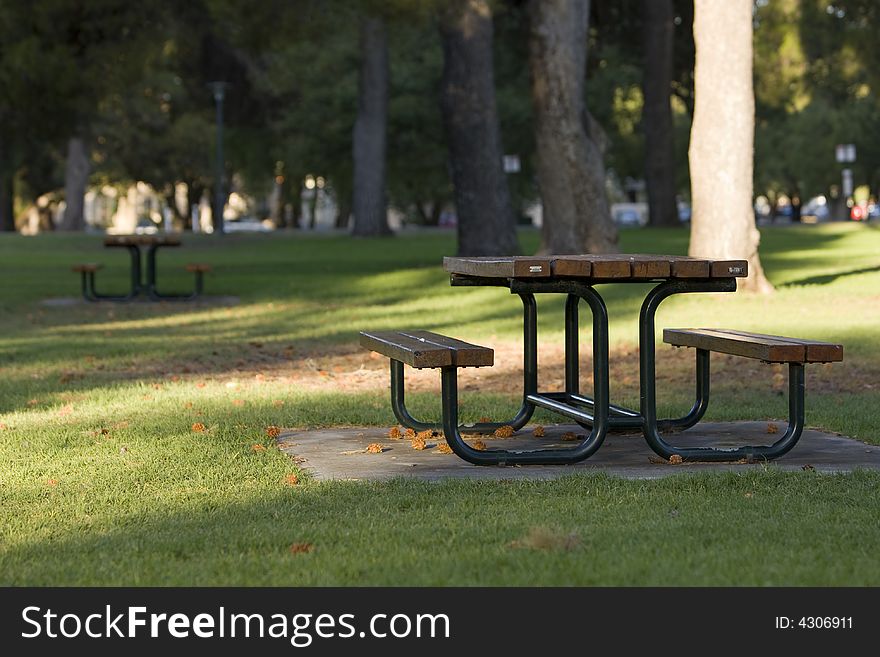 Table and chair at the stree corner