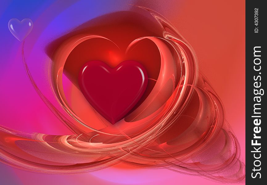 This design has an abstract background with romantic colars. On top are hearts with different shapes and swirling lines. This work can be a Valentine card or other Love related events. This design has an abstract background with romantic colars. On top are hearts with different shapes and swirling lines. This work can be a Valentine card or other Love related events.
