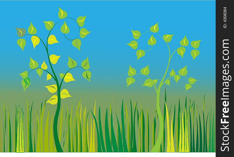 a Vector - Floral-Grass Illustration.