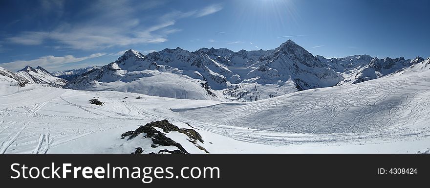 Blue sky in Winter with in Tirol, Austria. Blue sky in Winter with in Tirol, Austria