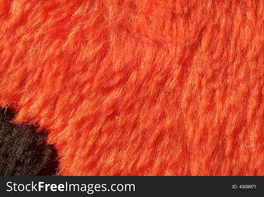 Red fur with black corner. Red fur with black corner