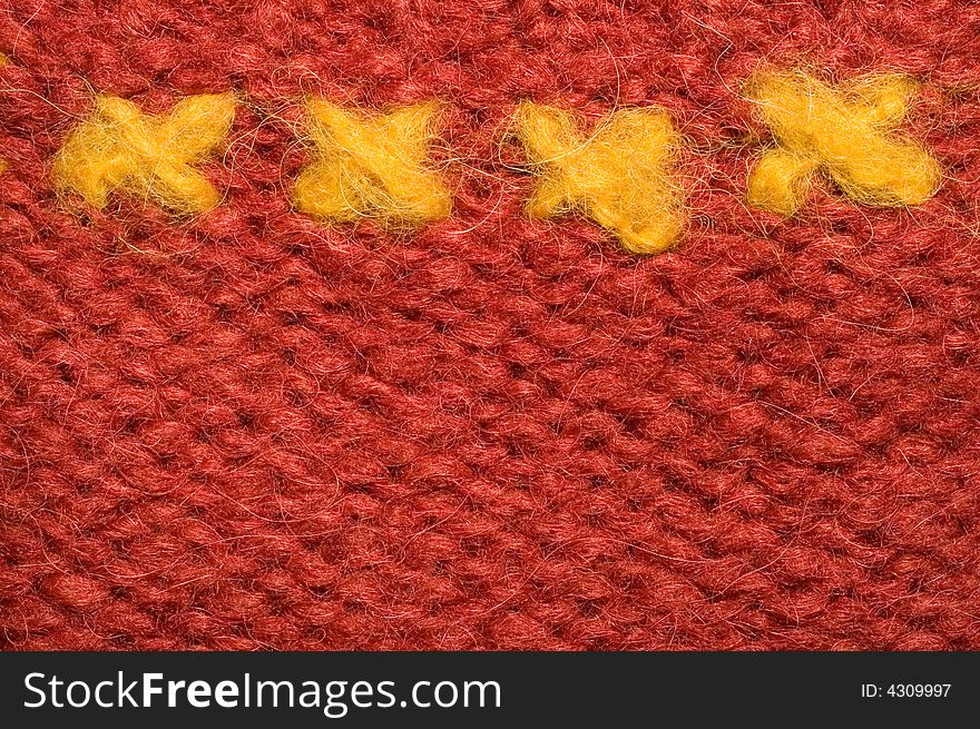 Yellow Crosses On Red Woolen Cloth