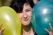 Cutie With Balloons Stock Image Cutie With Balloons Stock Image