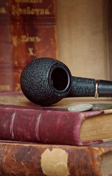 Old Russian Imperial Books Smoking Pipe And Coins Stock Images Old Russian Imperial Books Smoking Pipe And Coins Stock Images