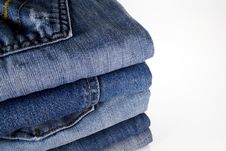 Stack Of Jeans Royalty Free Stock Photos