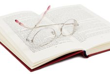 Open Book With Glasses Royalty Free Stock Photography Open Book With Glasses Royalty Free Stock Photography