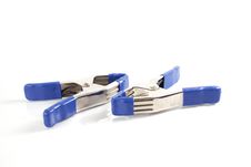 Clamps Blue And Silver Royalty Free Stock Images