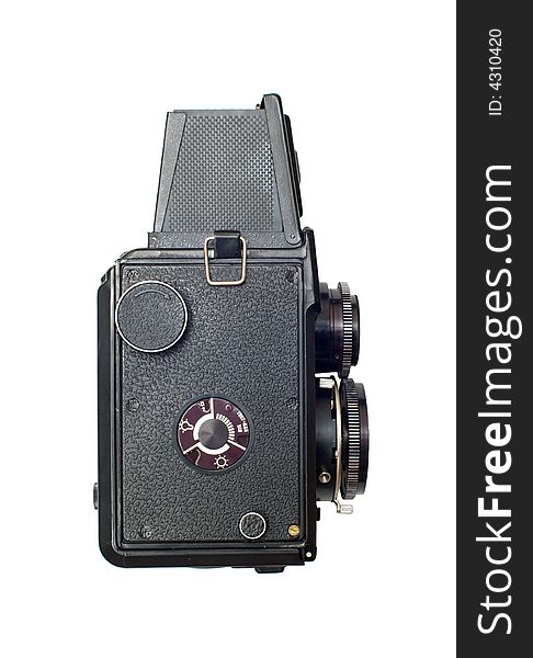 Old soviet medium format camera isolated