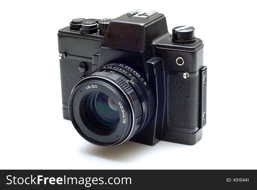 Soviet SLR film camera isolated