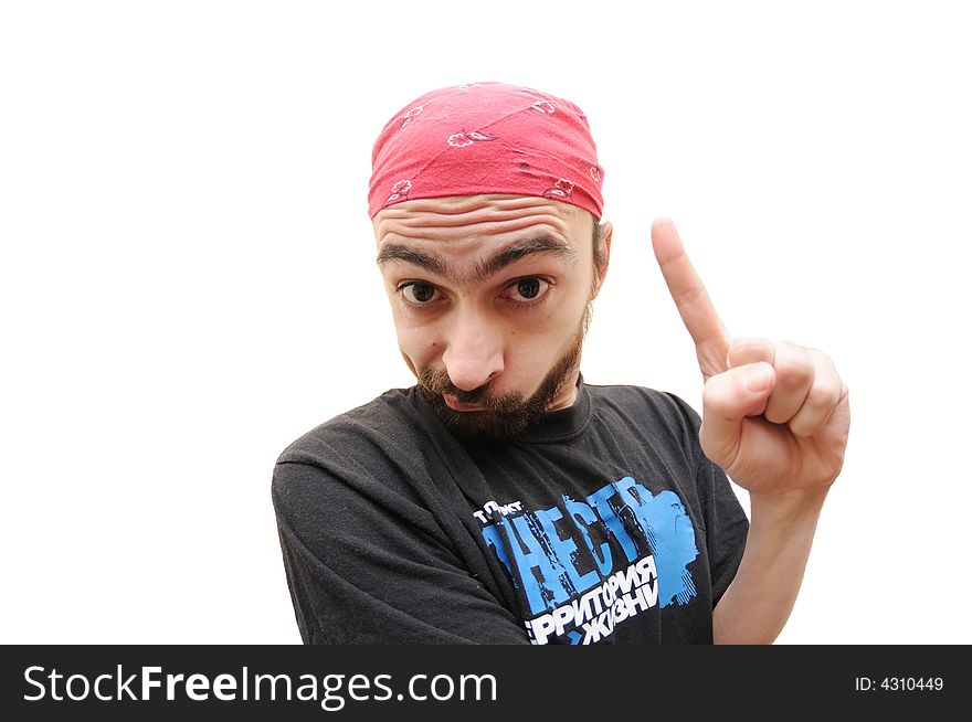 Caucasian Bearded Man Gesturing