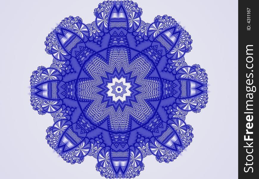 A fractal resembling a blue lace doily.