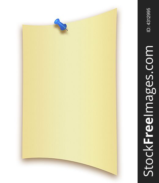 Blank page with blue tick isolated on white