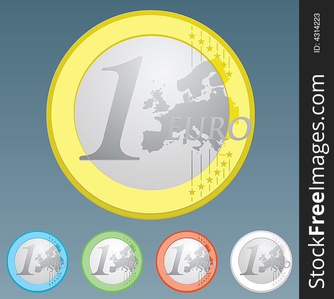 Euro currency coin of one Euro