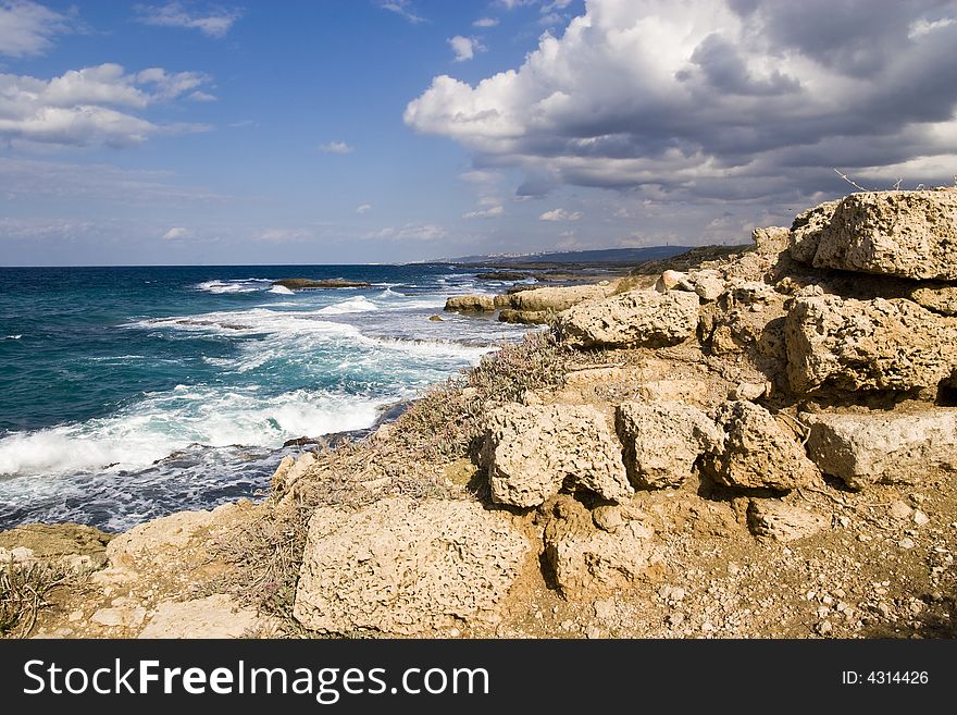 Ruins of an ancient fortress by the sea. Ruins of an ancient fortress by the sea.