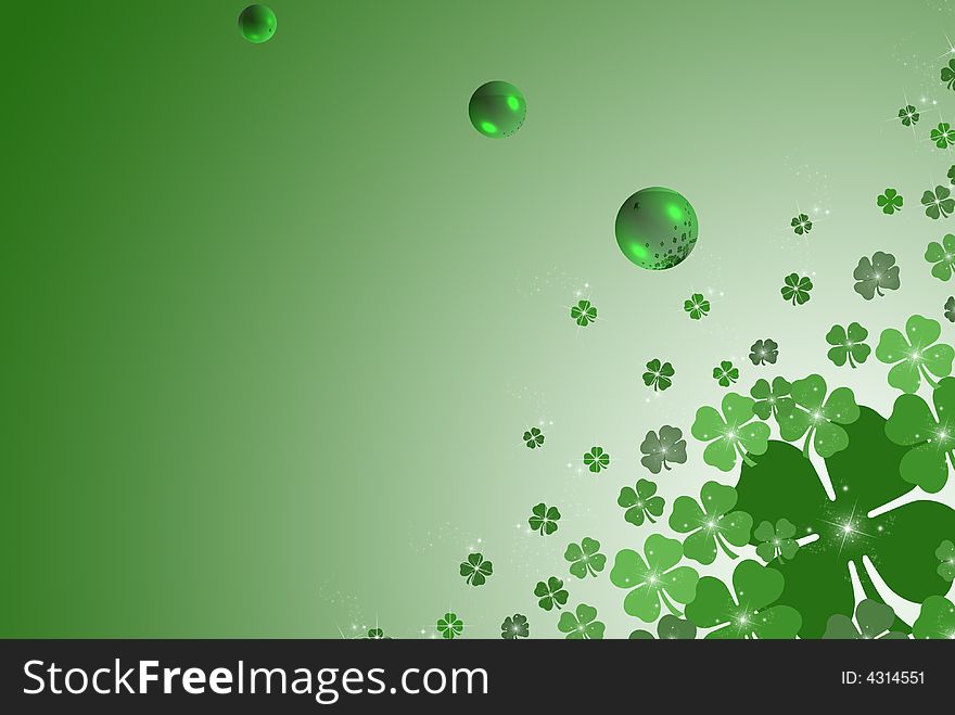 Shamrocks reflected in fun bubbles. Shamrocks reflected in fun bubbles.