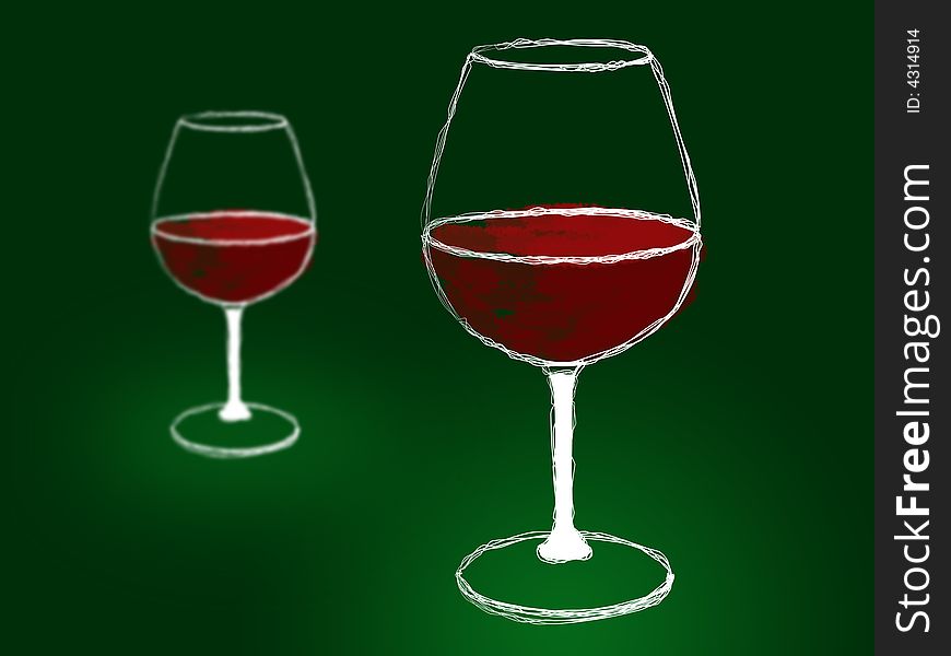 Red wine glasses