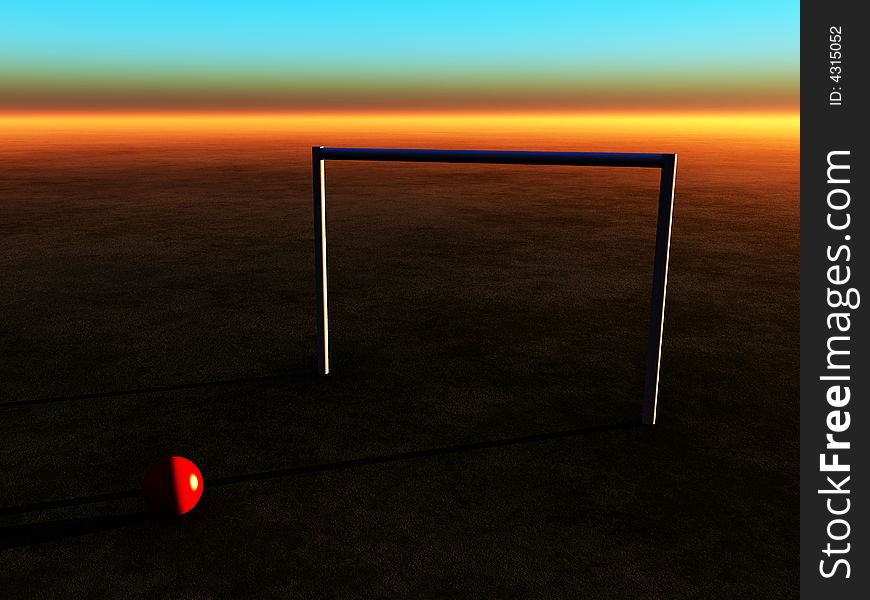 A image of a football and a goalpost. A image of a football and a goalpost.