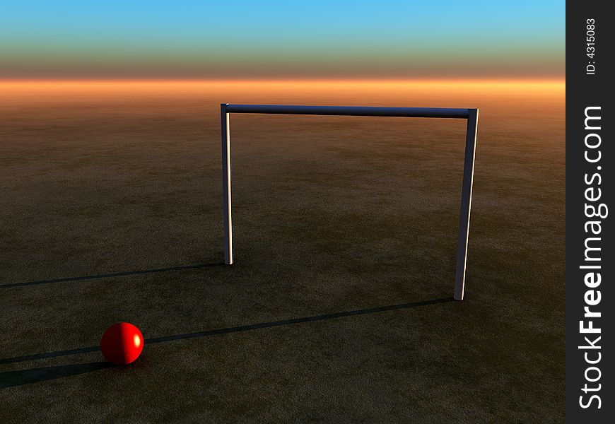 A image of a football and a goalpost. A image of a football and a goalpost.