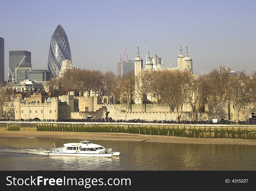 Tower of London and the City of London financial district