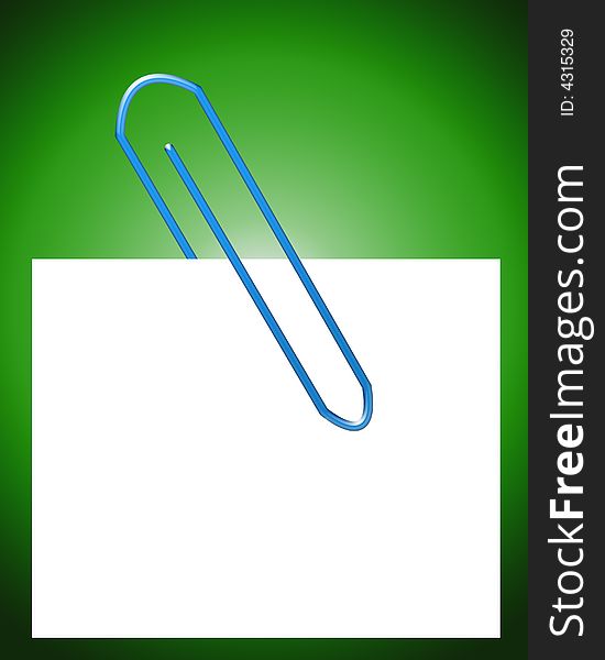 An image of a paperclip that is holding a blank sheet of paper, which you can put your own messages on. An image of a paperclip that is holding a blank sheet of paper, which you can put your own messages on.