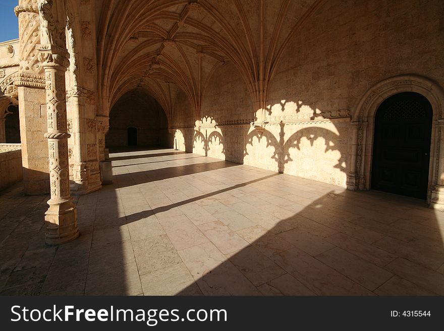 Atrium at Geronimos Monastery at lisbon - Portugal