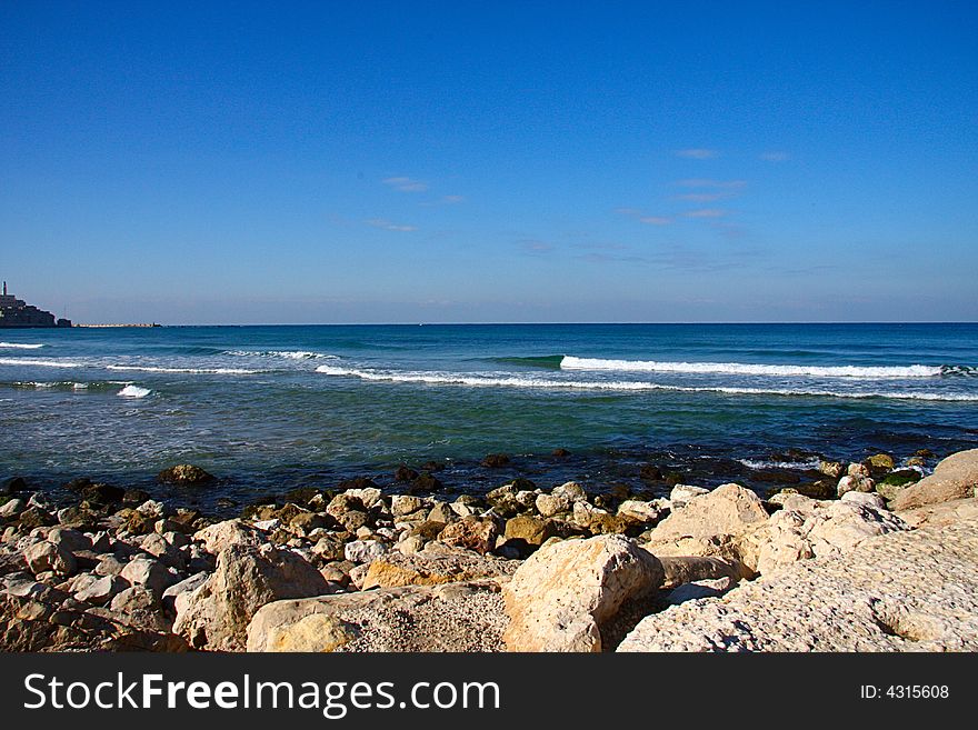 A shot of the Mediterranean Sea from Tel Aviv Beach (Israel)