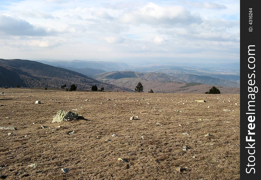 Panorama At The Top Of Mount Aigoual