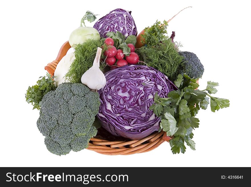 Fresh vegetables in a basket