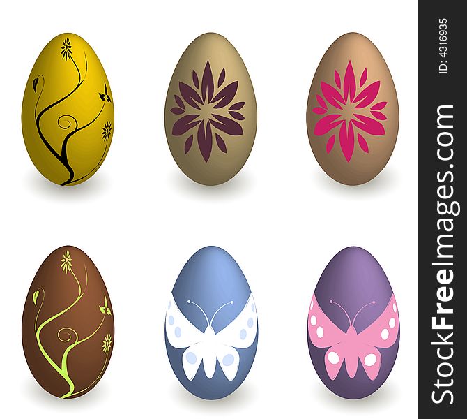Lots of colorful vector easter eggs