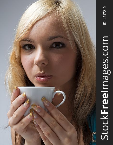 Woman Drinking Coffe