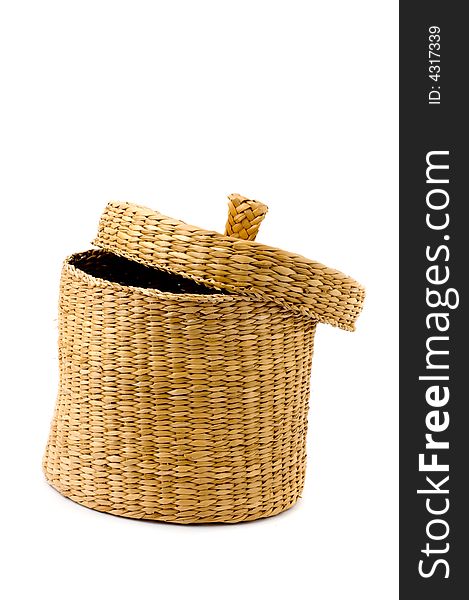 Woven basket isolated on white