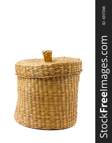 Woven basket isolated on white