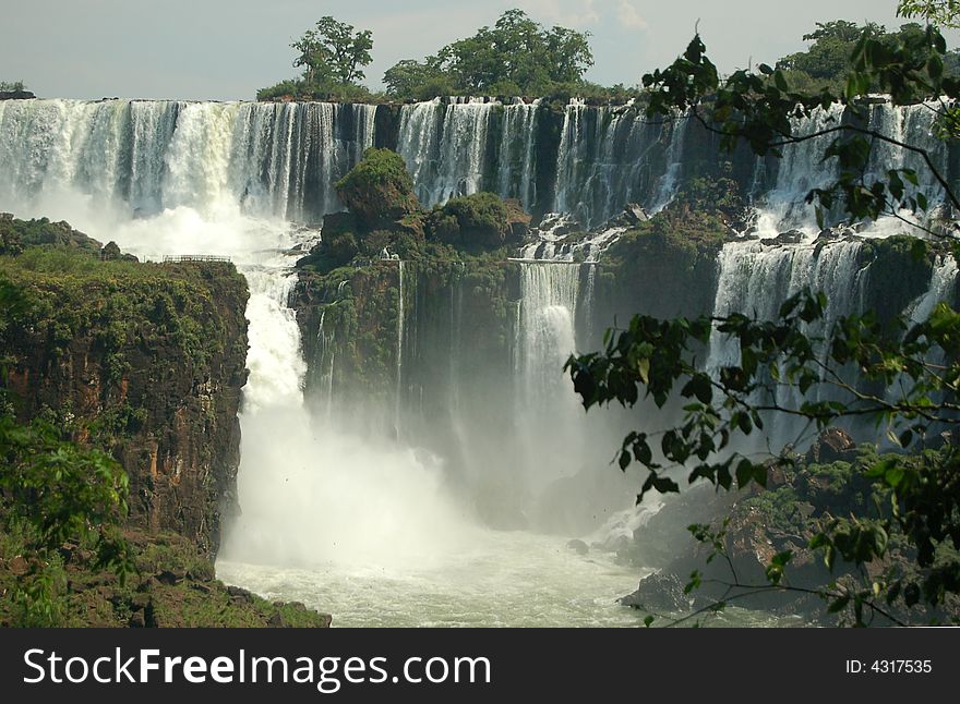 Majestic Iguazu Waterfalls in northern Argentina