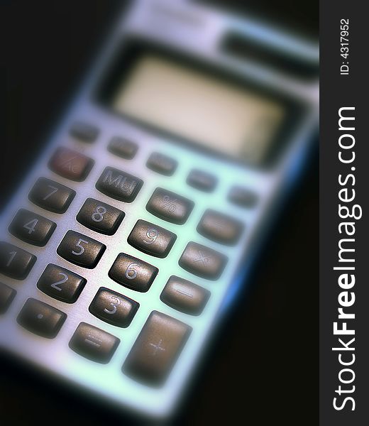 A calculator showing a few number in focus.