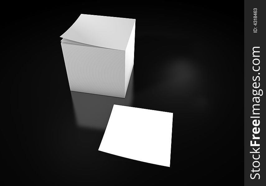 A blank notepad on black background