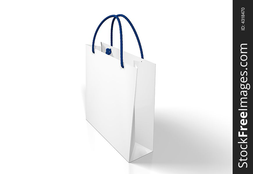 White bag on white background