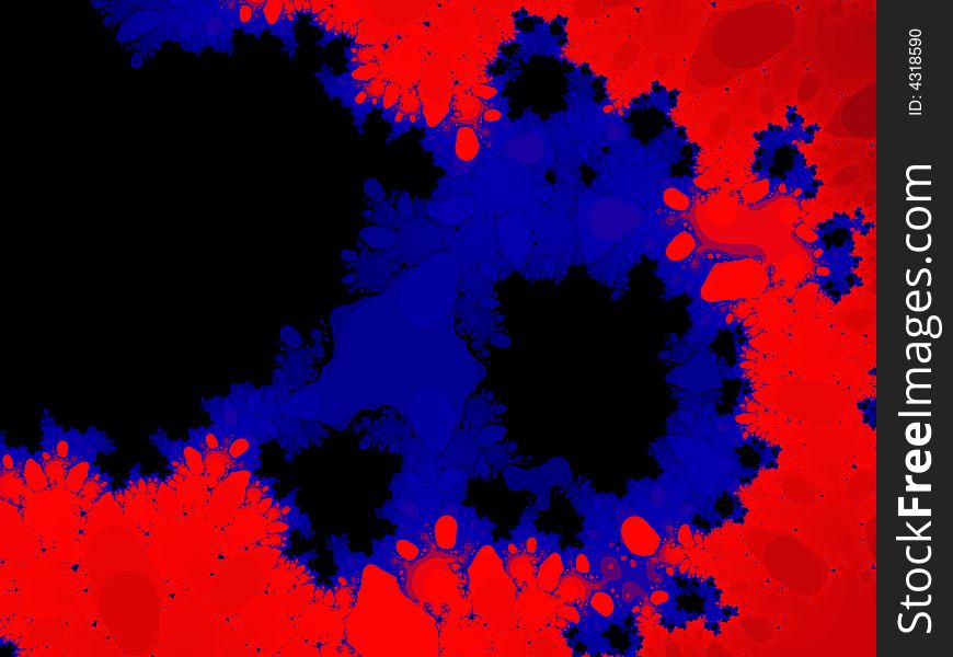 Abstract 3D red blue background - fractal. Abstract 3D red blue background - fractal