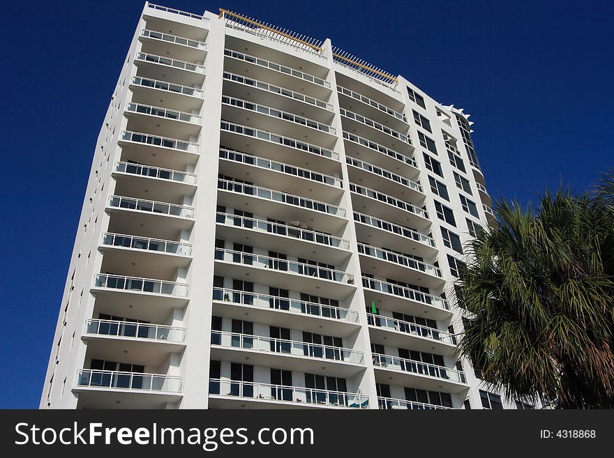 Tropical apartment building over looking the bay. Tropical apartment building over looking the bay