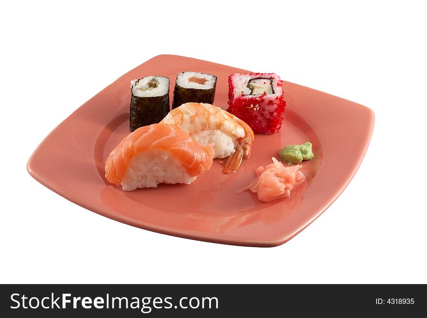 Sushi on the plate