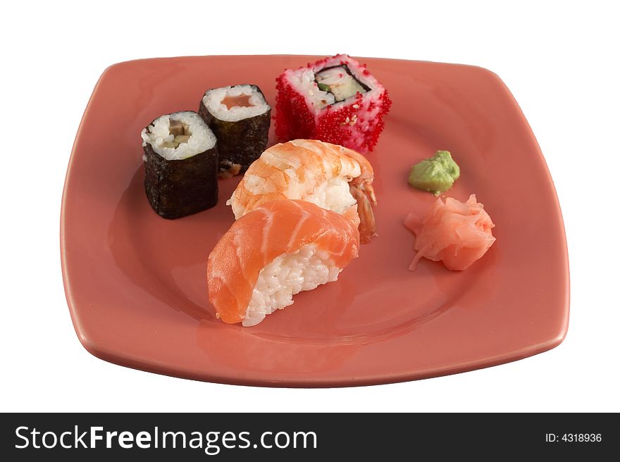 Sushi on the plate