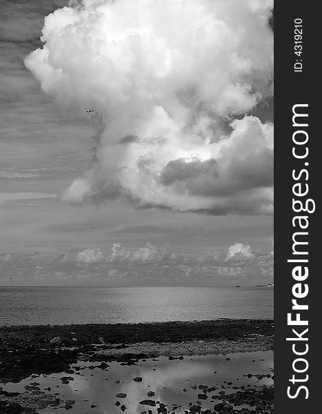 The view of the cloud over Grand Cayman island.