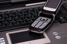 Keyboard Of Laptop And Smartphone On It. Stock Images