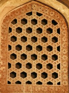 Pattern Window At Humayun Tomb, Delhi Royalty Free Stock Photo