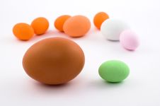 Big Egg And Green Easter Egg Royalty Free Stock Photo Big Egg And Green Easter Egg Royalty Free Stock Photo