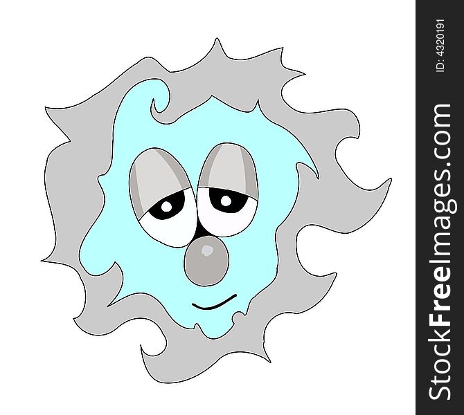 Vector illustration of a sad face with big eyes