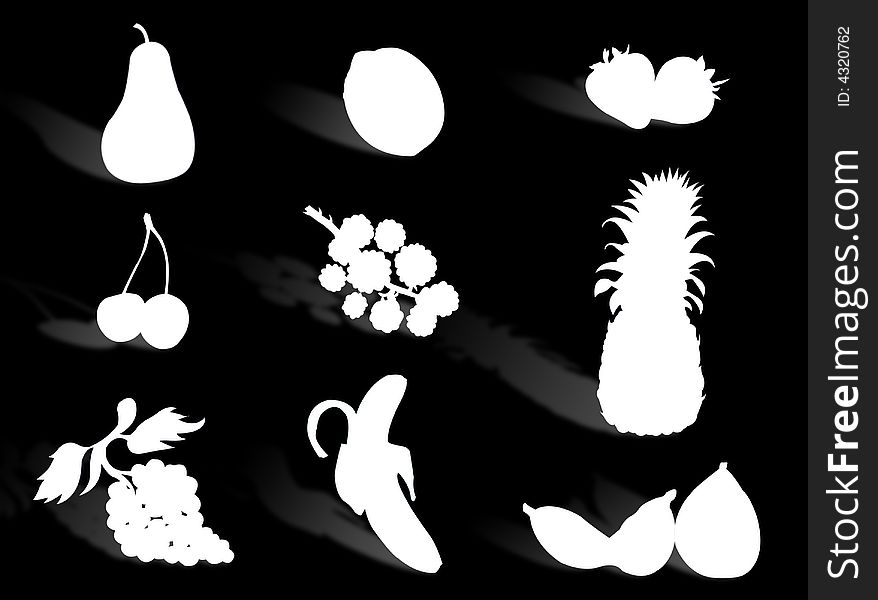 Fruit silhouette to represent healthy diet